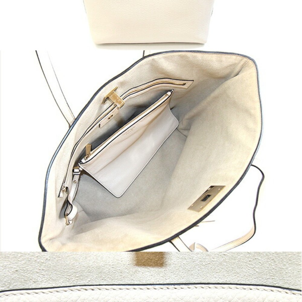 SALVATORE FERRAGAMO White Leather Tote Bag - Picture 2 of 9